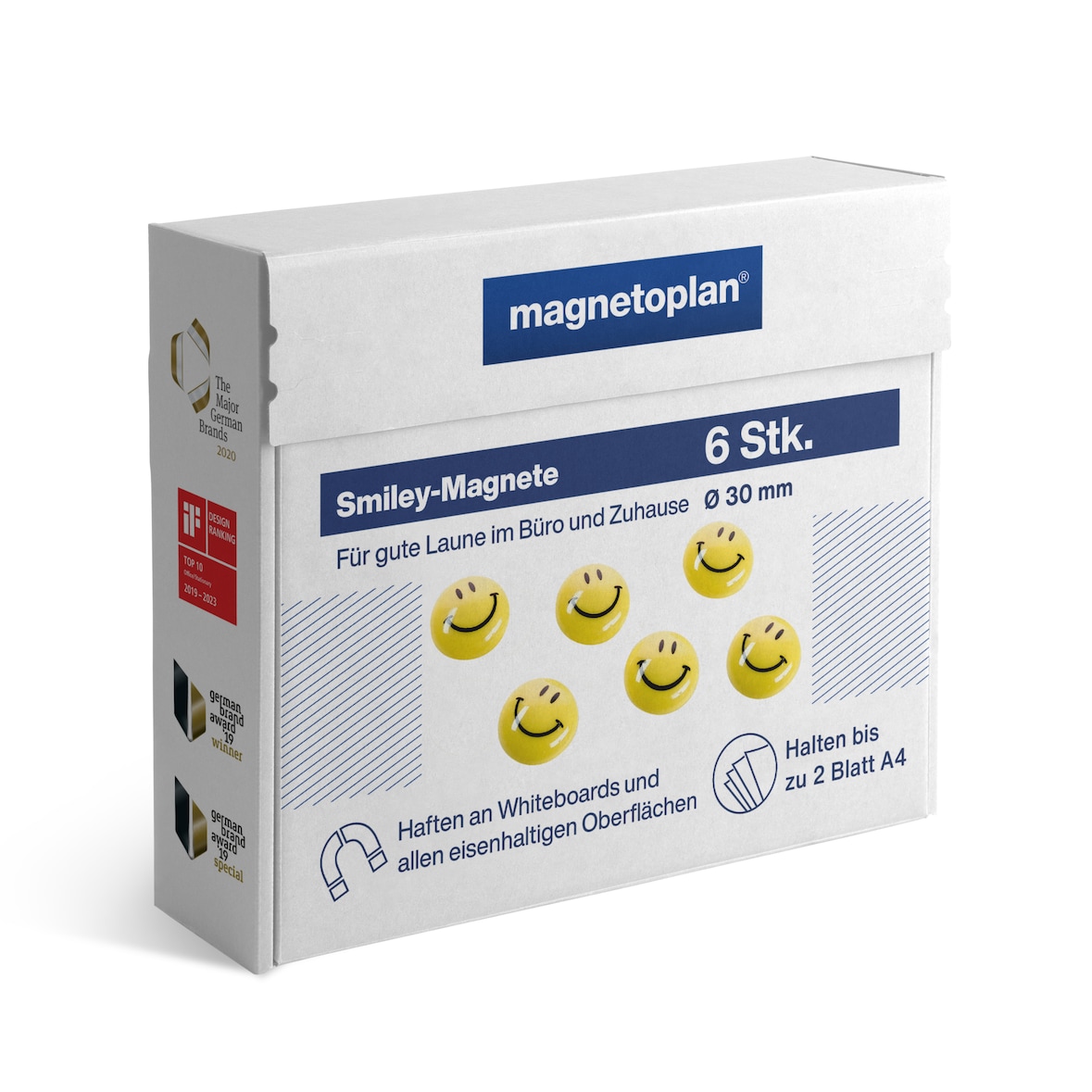 Smiley Magnete mittel 30mm 6St