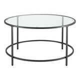 thumbnail of Helloshop26 - Table basse ronde pour salon plateau en verre pieds en acier 84 cm noir 03_0006180