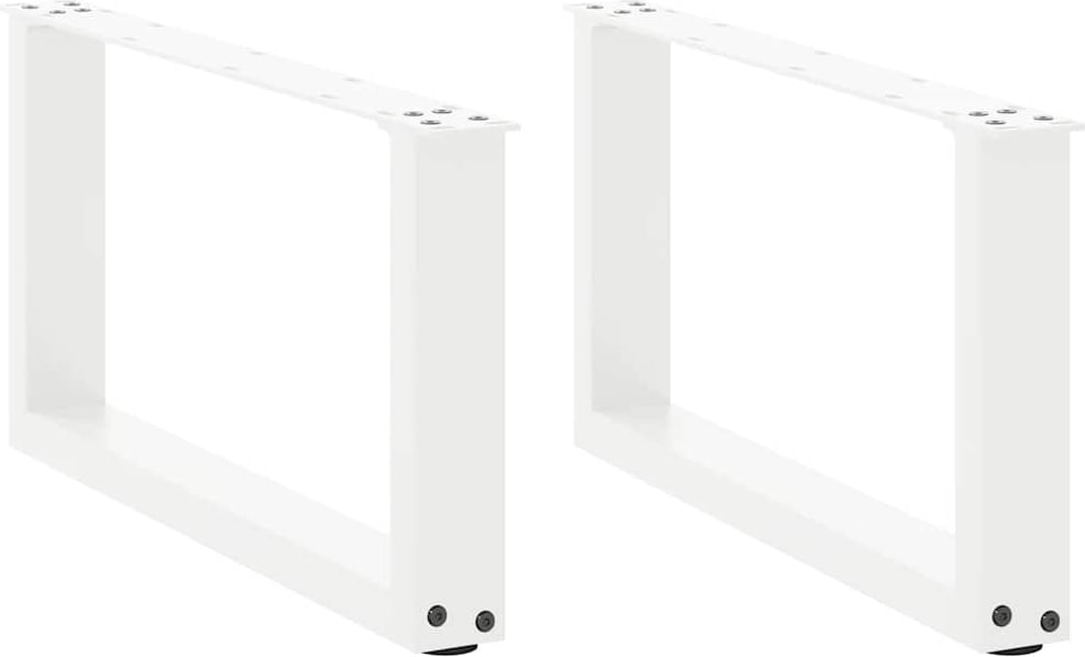 vidaXL Couchtischbeine U-Form 2 Stk. Weiß 70x(30-31) cm Stahl
