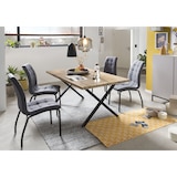 thumbnail of Möbilia Esszimmerstuhl 2er-Set | Bezug Stoff | Beine Stahl | B 58,5 x T 42 x H 103 cm | hellgrau-schwarz | 18020004 | Serie STUHL