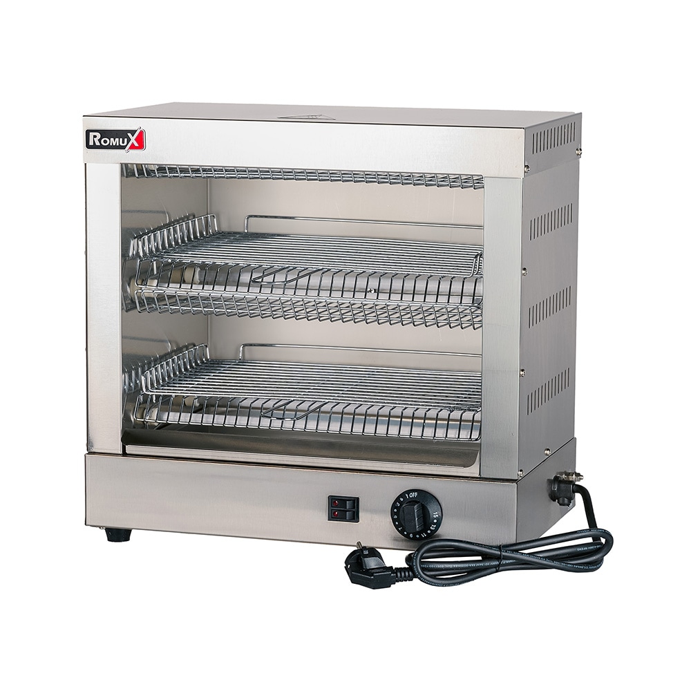 Romux® Toaster Überbackgerät Doppel Tischgerät 45x25 cm | Leistung 250 Toasts/Stunde | Professioneller Toaster Edelstahl Temperaturregelung 3000 W