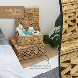 thumbnail of HMF Aufbewahrungskorb mit Deckel, 3er-Set, Korb geflochten aus Wasserhyazinthe, Klein, Mittel, Groß