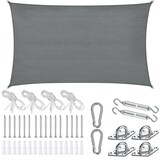 thumbnail of tectake Sonnensegel Sunny, wetterfestes HDPE-Material mit UV-Schutz - 5 x 7 m grau