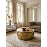 thumbnail of Couchtisch 75x31x75 cm Aluminium Gold Beistelltisch orientalisch rund, Flacher Hammerschlag Sofatisch Metall, Design Wohnzimmertisch modern,