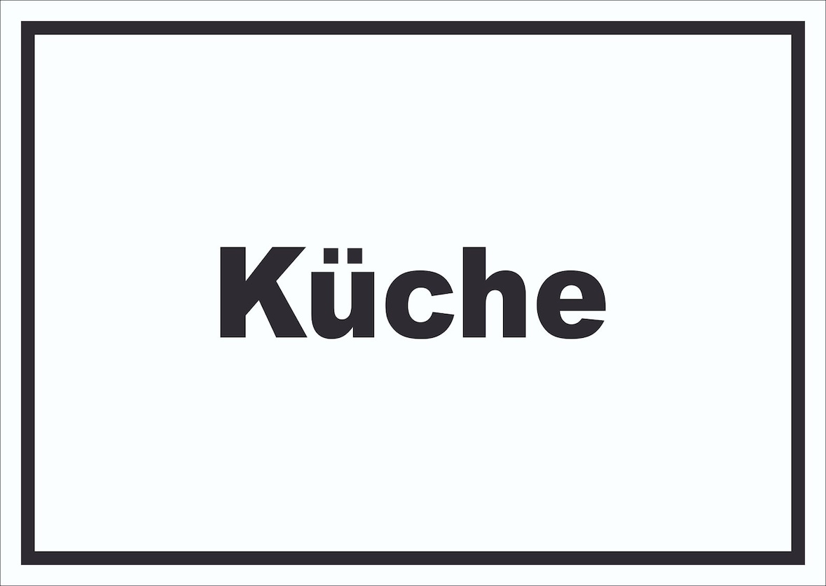 Küche Schild mit Text Kitchen cucina waagerecht A4 (210x297mm)