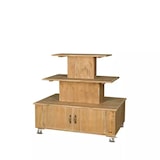 thumbnail of TRADIS Présentoir central à roulettes, 3 niveaux, bois massif