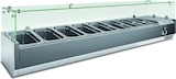 thumbnail of Edelstahl-Kühlvitrine mit Glasaufbau. Digitales Thermometer. Automatische Abtauung. Temperatur +2°C/+8°C. Modell RWX1800