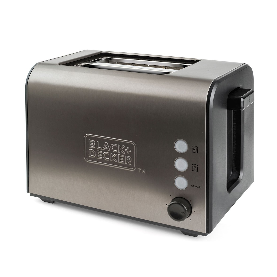 BLACK+DECKER BXTO900E Tostadora de 900W, con 2 ranuras extra anchas, 3 funciones, 7 niveles de tostado, sistema auto centrado, bandeja recoge migas