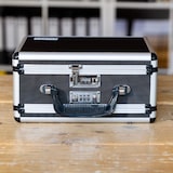 thumbnail of HMF 14411-02 Alu Transportkoffer, Doppelseitig, 31 x 26 x 15 cm, Schwarz