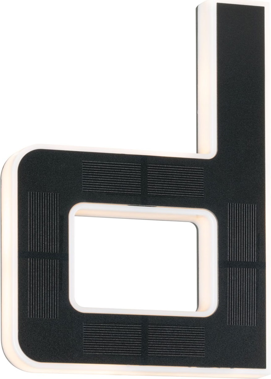 Paulmann Solar LED Hausnummernleuchte inkl. wechselbarer Akku Buchstabe D IP44 3000K 6lm Schwarz 94653