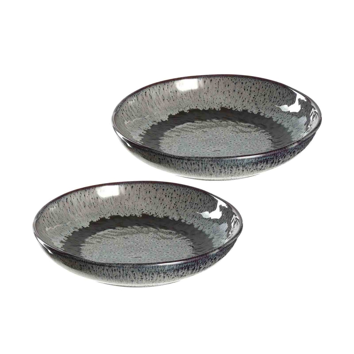 Leonardo MATERA Keramikteller 20,7 cm tief anthrazit 2er Set