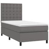 thumbnail of vidaXL Boxspringbett mit Matratze & LED Grau 90x200 cm Kunstleder