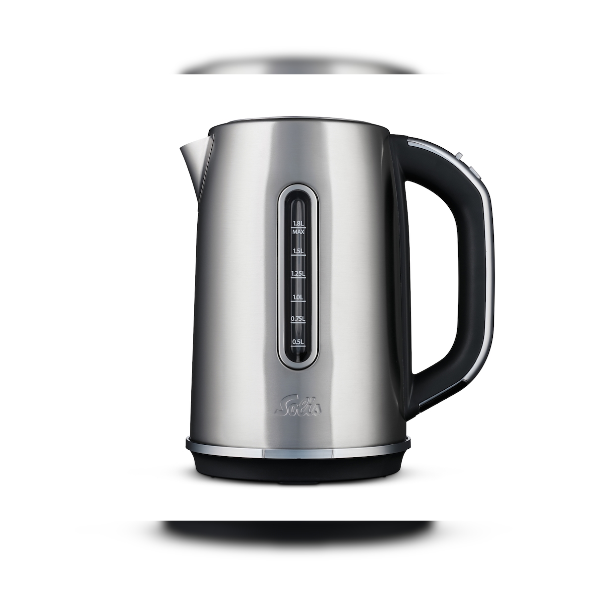 Solis Digitaler Wasserkocher, 1,8 Liter Volumen, Kalkfilter, Wasserstandsanzeige - silver