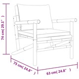 thumbnail of vidaXL 3-tlg. Garten-Lounge-Set mit Dunkelgrauen Kissen Bambus