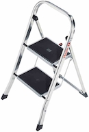Scala Pieghevole A Gradini Antiscivolo In Acciaio - 2, 3 O 4 Gradini, Portata 150 Kg, EN14183, Salvaspazio Per Casa E Ufficio