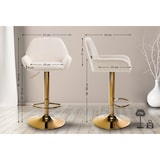 thumbnail of Barkruk Braga goud fluweel creme