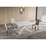 thumbnail of Mesa extensible Niket 140/400x90 cm fresno blanco con patas blancas