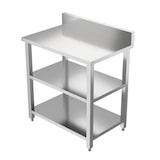thumbnail of Gasfrit - Mesa de trabalho em aço inoxidável com 3 prateleiras 1500 x 600 x 950 + 100 mm desmontável, Mesa de Trabalho Inox Resistente à Corrosão