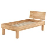 thumbnail of Massivholzbett extra stabil 100x220 hohes Seniorenbett Gästebett Zubehör wählbar V-60.81-10-220 Rollrost und Matratze inkl.