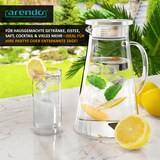 thumbnail of Arendo Glaskaraffe 1900 ml, Edelstahl-Deckel, hitze- und kältebeständig, BPA frei