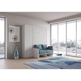 thumbnail of Cama queen-size dobrável Kentaro de 120 cm com sofá e coluna em branco, cinza e azul claro