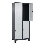 thumbnail of C+P Doppelstock-Spind Classic PLUS, Füße, 2 Abteile, 1950x800x500mm, 7016/7035