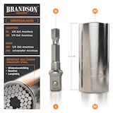 thumbnail of Brandson Premium Universal Schlüssel - Universal Steckschlüssel Multifunktions Nuss Bit Adapter - Powergrip Universalschlüssel