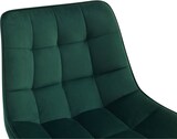 thumbnail of Décoshop26 - Barhocker x1 mit dekorativer Quadratsteppung grüner Samt-Fußstütze und vier Metallbeinen 10_0006878