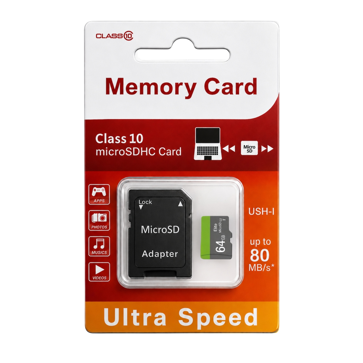 MobileKing Micro SD Speicherkarte Elite 64GB - Class 10, UHS-I, bis 100 MB/s - MBK618