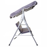 thumbnail of Hollywoodschaukel HWC-D61, Gartenschaukel Hängeschaukel Bank, 3-Sitzer UV 50+ verstellbares Dach 197x185cm ~ dunkelgrau