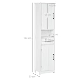 thumbnail of Columna de baño moderno mueble auxiliar de baño con 2 puertas 1 cajón estante abierto y estantes ajustables antivuelco 40x30x164 cm