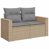 thumbnail of vidaXL 6-tlg. Garten-Sofagarnitur mit Kissen Beige Poly Rattan Akazie