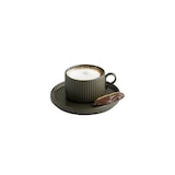 thumbnail of APS Cappuccinokopje THE GRID 6-delige-set - porselein, Ø 9 cm, 200 ml, modderkleurig (bruin), stapelbaar