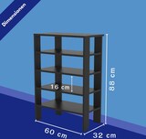 thumbnail of Coemo Schuhregal `Charlie` Standregal Schwarz Bücherregal Holz MDF LxTxH: 60x32x87 cm