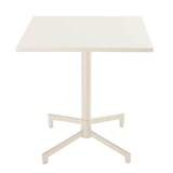 thumbnail of 70 cm tafel en 2 tuinstoelen in ivoorkleurig metaal