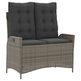 thumbnail of vidaXL Gartenbank Verstellbar mit Kissen Grau Poly Rattan