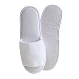 thumbnail of 10 Paar Slipper Weiß 28,5 cm lang aus Frottee-Polyestergemisch besonders weich, sehr angenehm zu tragen Hotelslipper Einwegslipper Gästehausschuhe