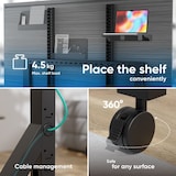 thumbnail of ONKRON Soporte TV Ruedas 70 - 110 pulgadas - Pie para TV y Pizarra Digital en Color Negro con Peso de 120.5 kg - max VESA 1000x800,TS2081-B