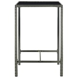 thumbnail of Mesa alta de jardín ratán sintético y vidrio gris 70x70x110 cm