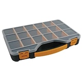 thumbnail of Boite de rangement, max. 20 compartiments, 16 séparateurs, couvercle transparent, empilable, 326 x 257 x 48 mm, noir/jaune