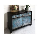 thumbnail of OPIUM OUTLET Möbel Kommode Schrank Sideboard Hochzeitsschrank 33082-8 schwarz-türkis asiatisch chinesisch orientalisch Holz