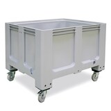 thumbnail of Palettenbox, 4 Rollen, 610 Liter, 1200x1000x915 mm, Tiefkühlhaus geeignet, grau