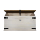 thumbnail of Truhen-Couchtisch 92 x 50 cm Pinienholz weiß honigfarben lasiert MEXICO