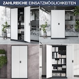 thumbnail of MegaDeal 4x Aktenschrank abschließbar KADO - 5 Ebenen, Flügeltüren | Metallschrank Werkstatt Büroschrank aus Stahl, 195x90x40cm Anthrazit-Weiß