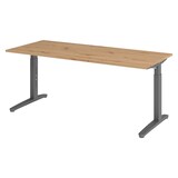 thumbnail of bümö manuell höhenverstellbarer Schreibtisch 180x80 in Asteiche, Gestell in graphit - PC Tisch höhenverstellbar & groß, höhenverstellbarer Tisch
