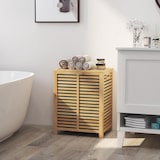 thumbnail of COSTWAY Wasmand met deksel, groot, 80 l wasmand, bamboe, wasmand met waszak