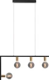 thumbnail of TWIN Moderne Design-Hängeleuchte aus Metall, Schwarz und satiniertes Messing, E27-Anschluss, IP20, 75 W – Rossini-Gruppe