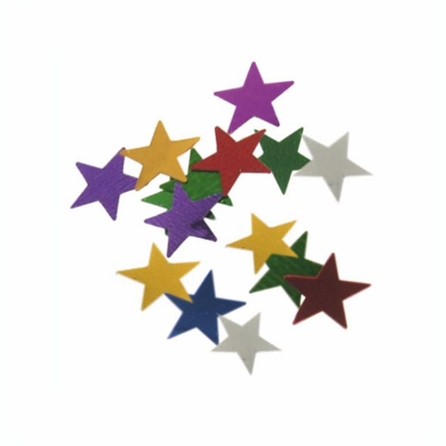 Papstar 20 X Deko-Streuschmuck, Folie Ø 1 cm farbig sortiert "Stars" 20 gr.