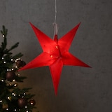 thumbnail of LED Stern Weihnachtsstern Hängestern 45cm 12LED Timer Batterie Außen