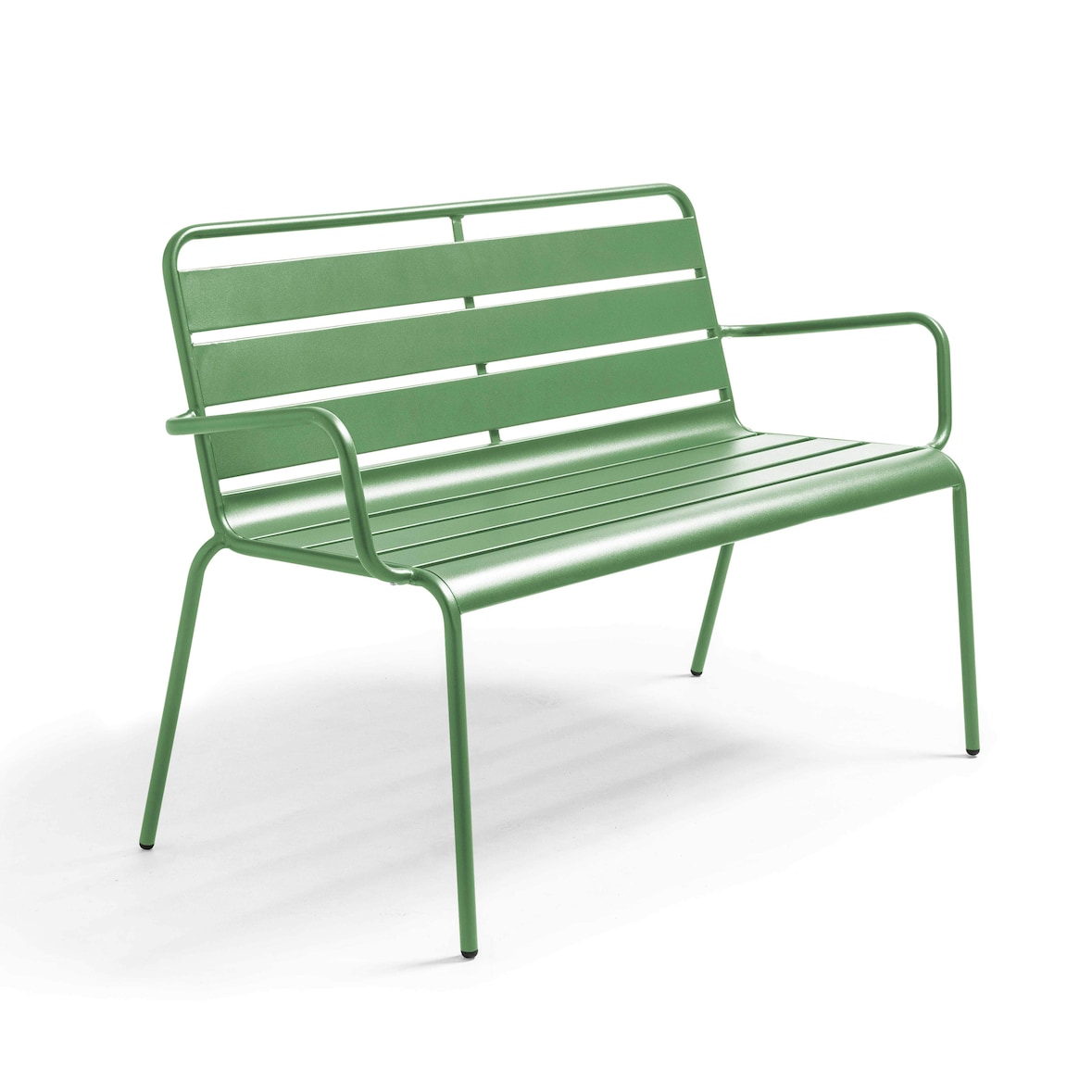 Banc de terrasse en métal vert cactus - Oviala